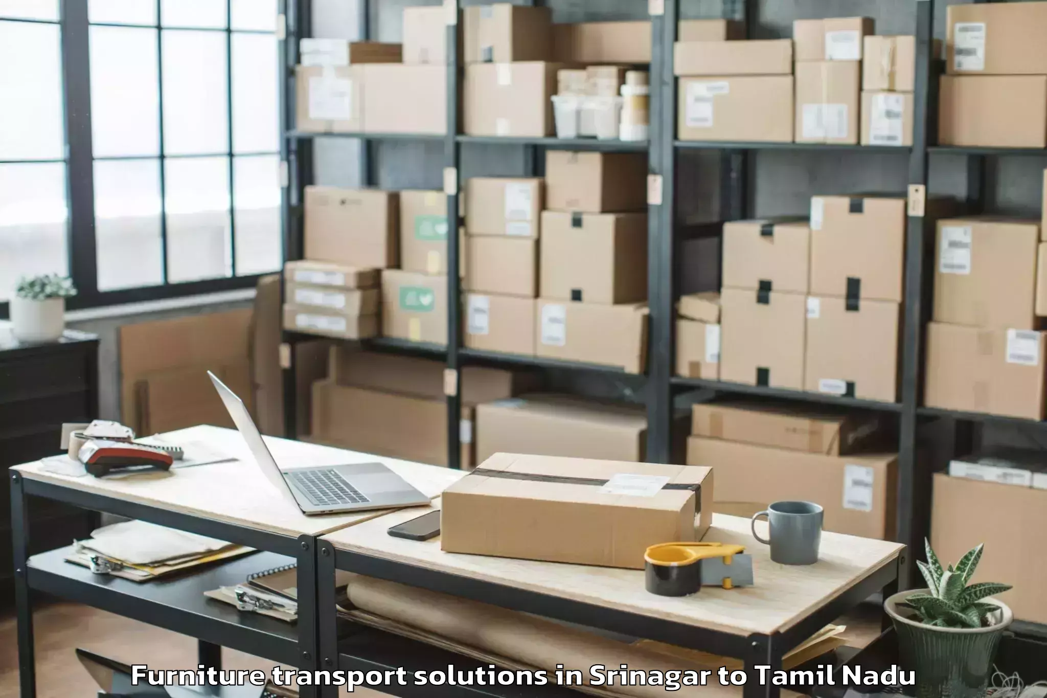 Get Srinagar to Chennai Furniture Transport Solutions